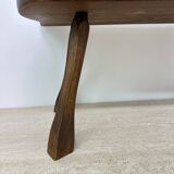 Brutalist solid wooden side table , 1970’s