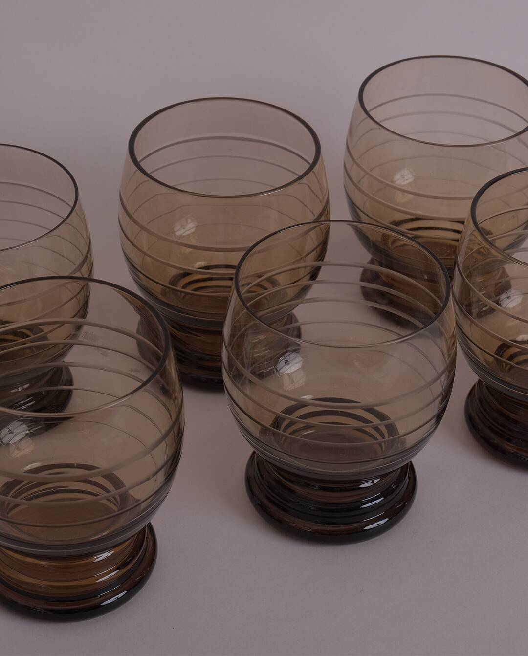 Engraved smoked glasses x6