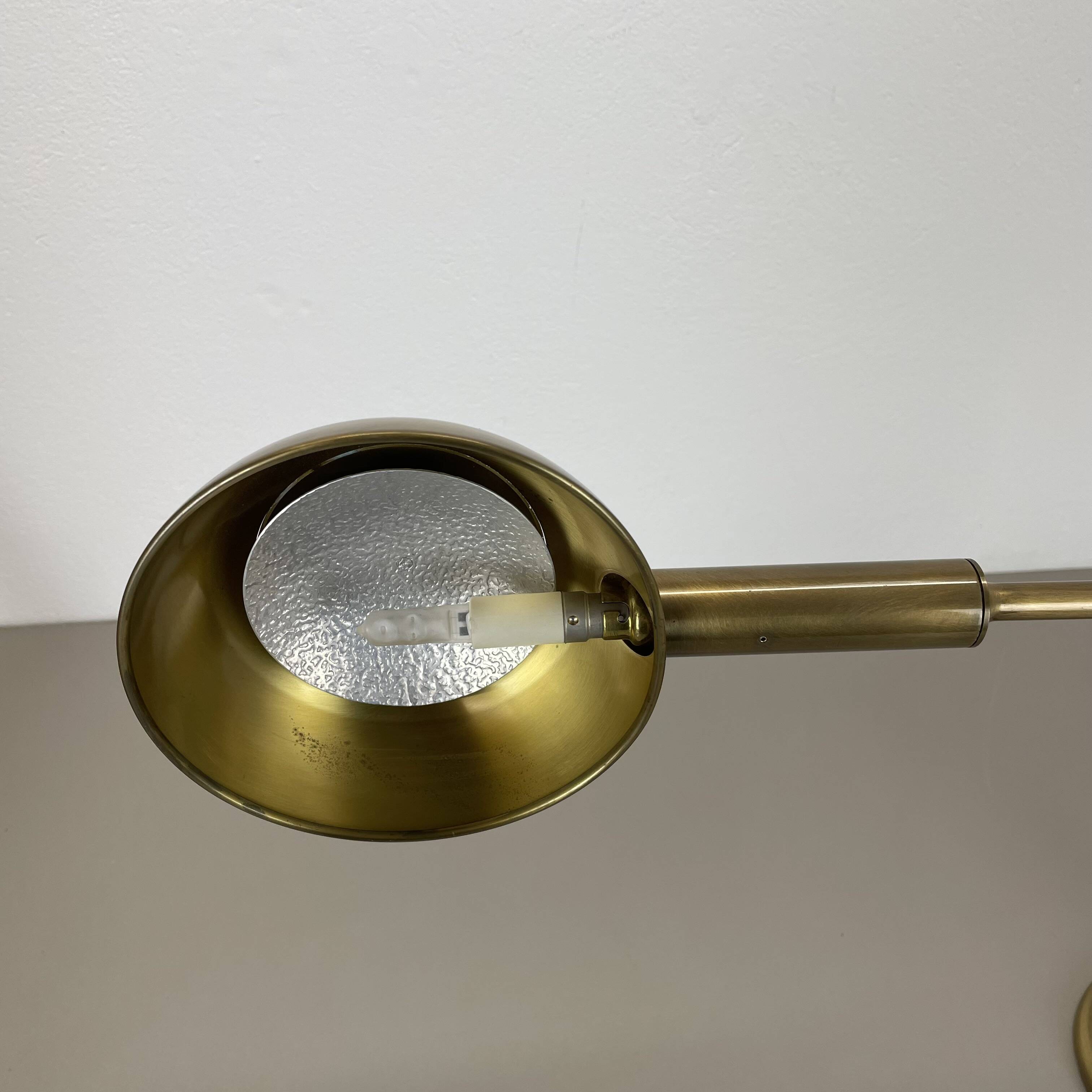 Large Modernist 60cm Table Lamp in Brass and Metal by Florian Schulz, Germany, 1970s