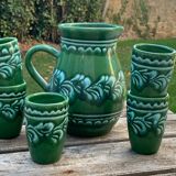 Broc set and green cups