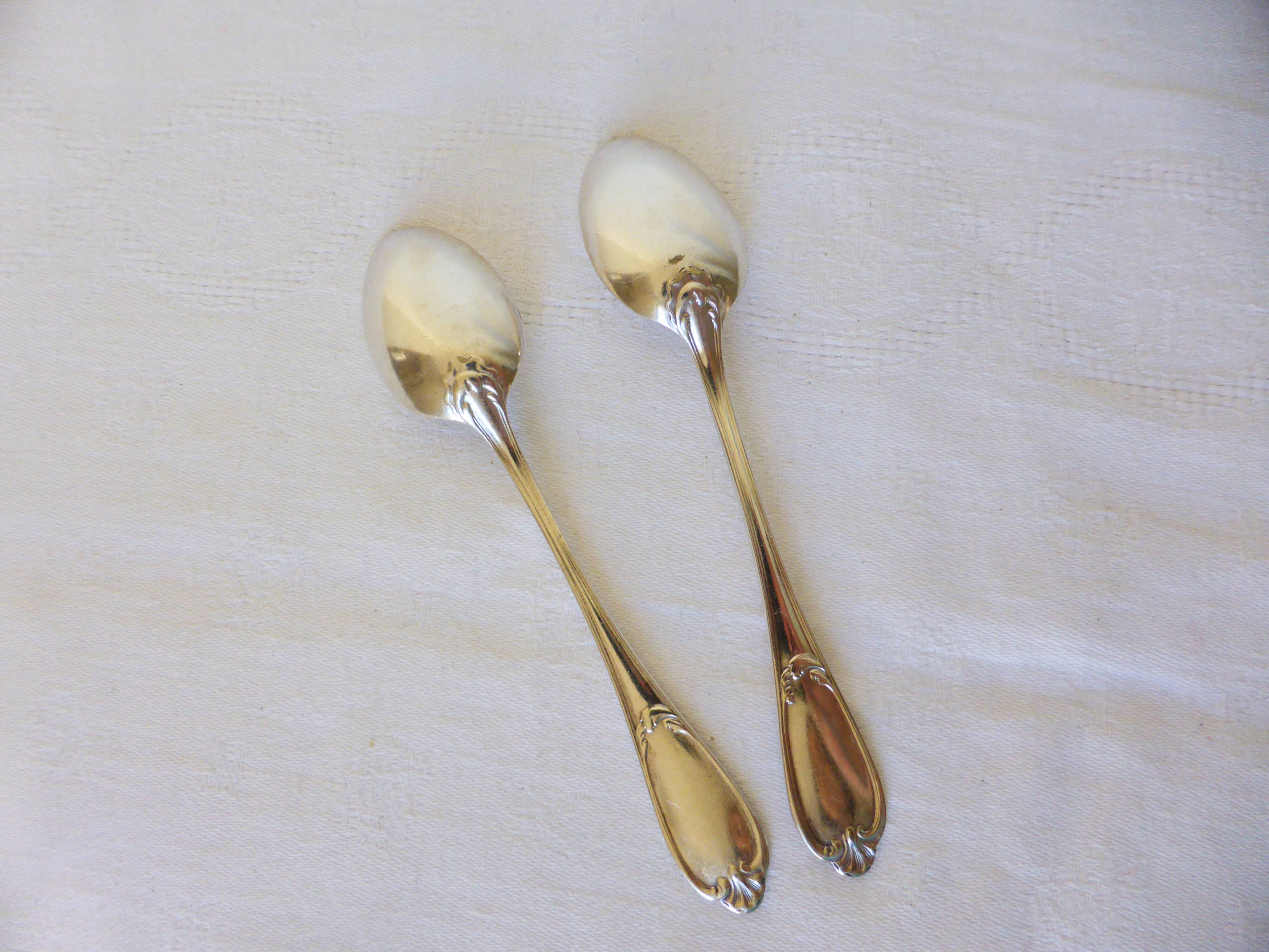 2 vintage silver plated Ercuis teaspoons