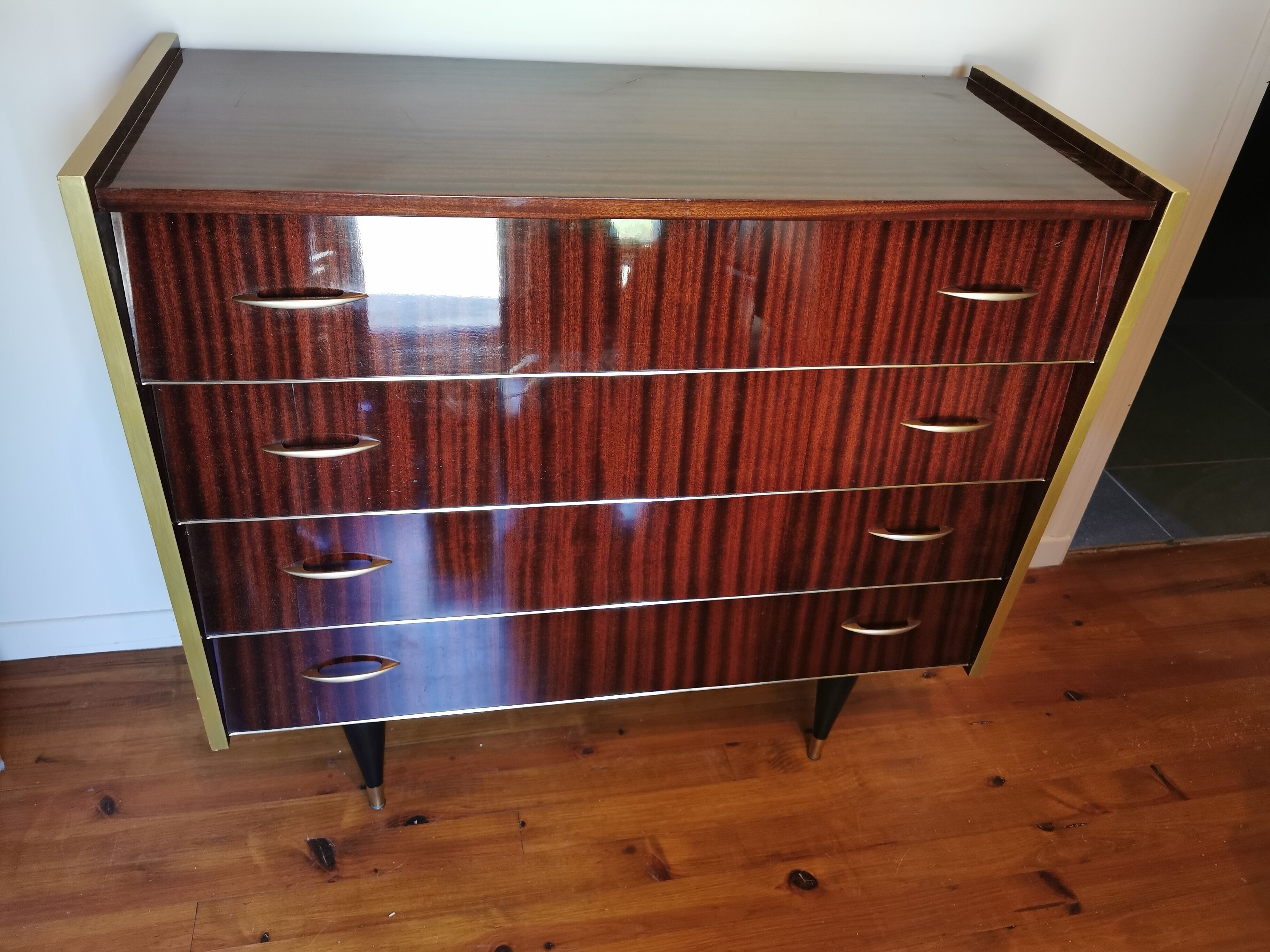 Large vintage chest of drawers 4 drawers restyled