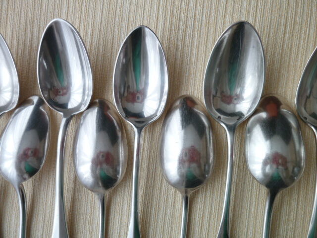 Box of 12 teaspoons in silver metal Metal White Model uniplat
