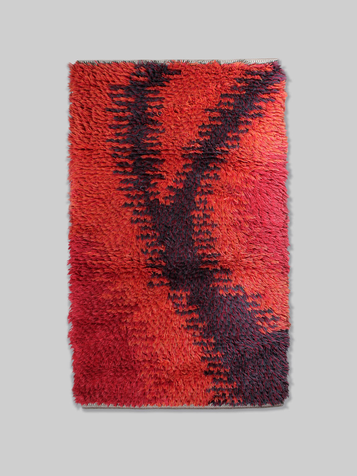 Tapis en laine à poils noués abstrait suédois, 78x130cm