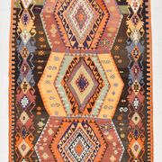 5x12 Kilim Mutlicolor Geometric Style Long Wide Turkish Kilim Rug,163x369cm