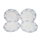 Set of 4 soup plates in Luneville earthenware model Luc, iron earth
