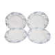 Set of 4 soup plates in Luneville earthenware model Luc, iron earth