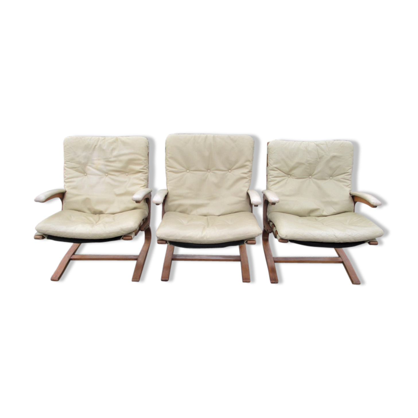Set of Three Armchairs, Rybo Rykken & Co., Norway, 1970s