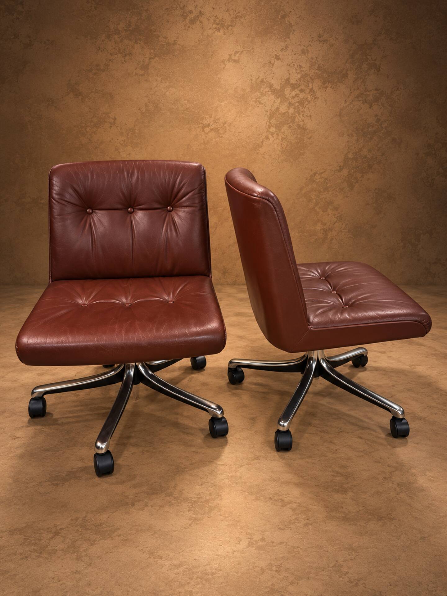 Pair of P128 armchairs by Osvaldo Borsani circa 1970