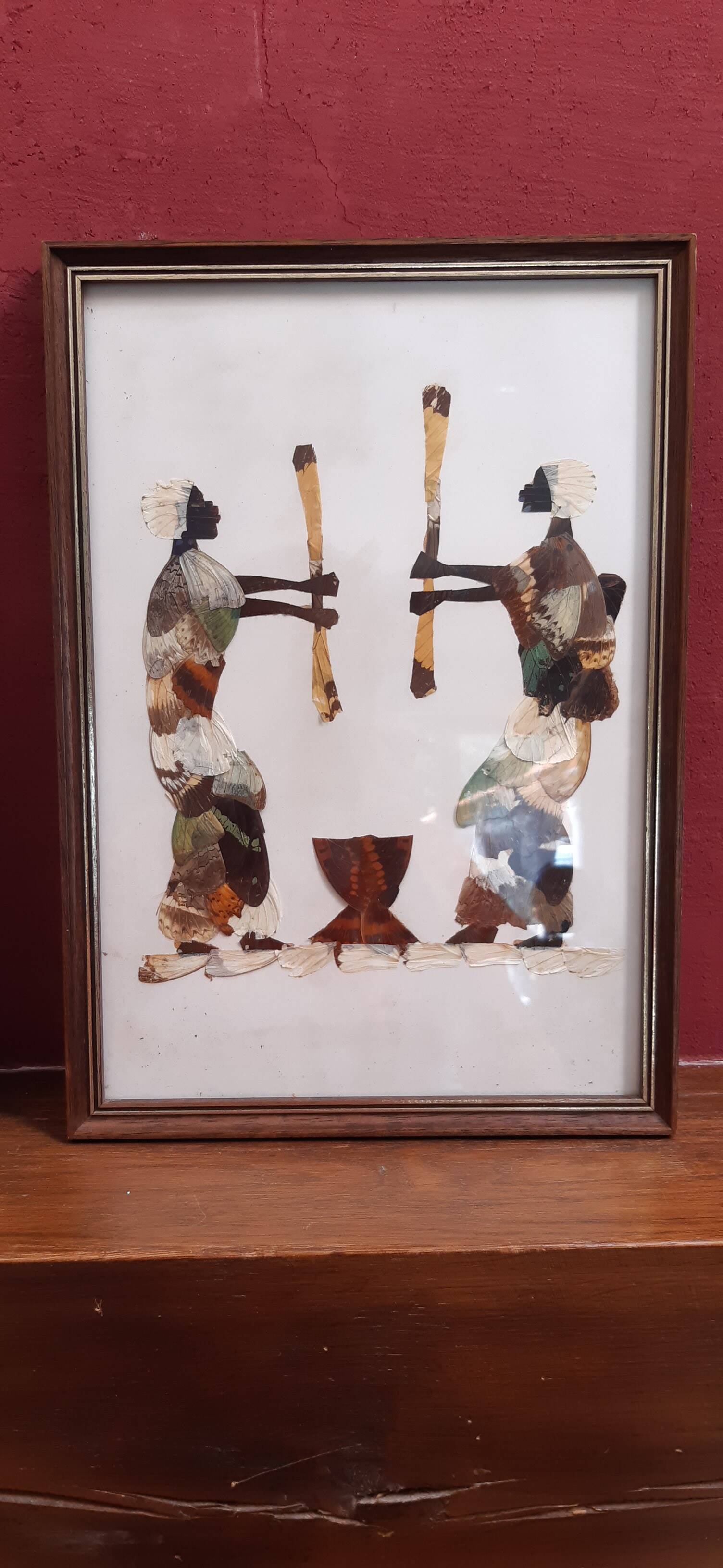 Set of 2 butterfly wing paintings