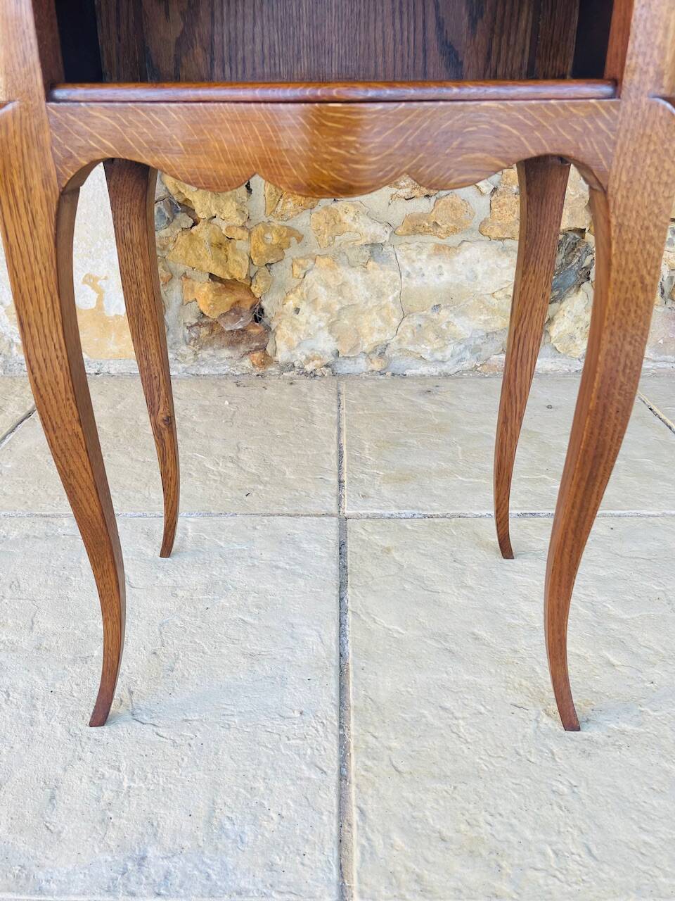 Pair of Louis XV style bedside tables in oak