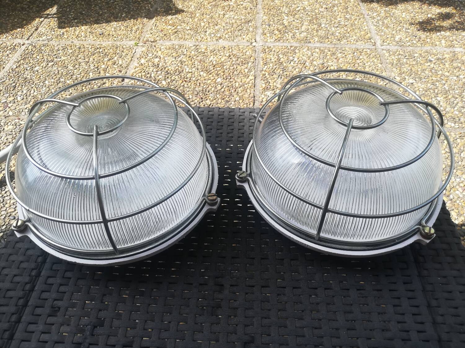 Set of 2 porthole wall lights