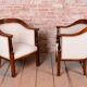 Biedermeier Seating Set in Walnut and Ebony, Austria, 1820s, Set of 3