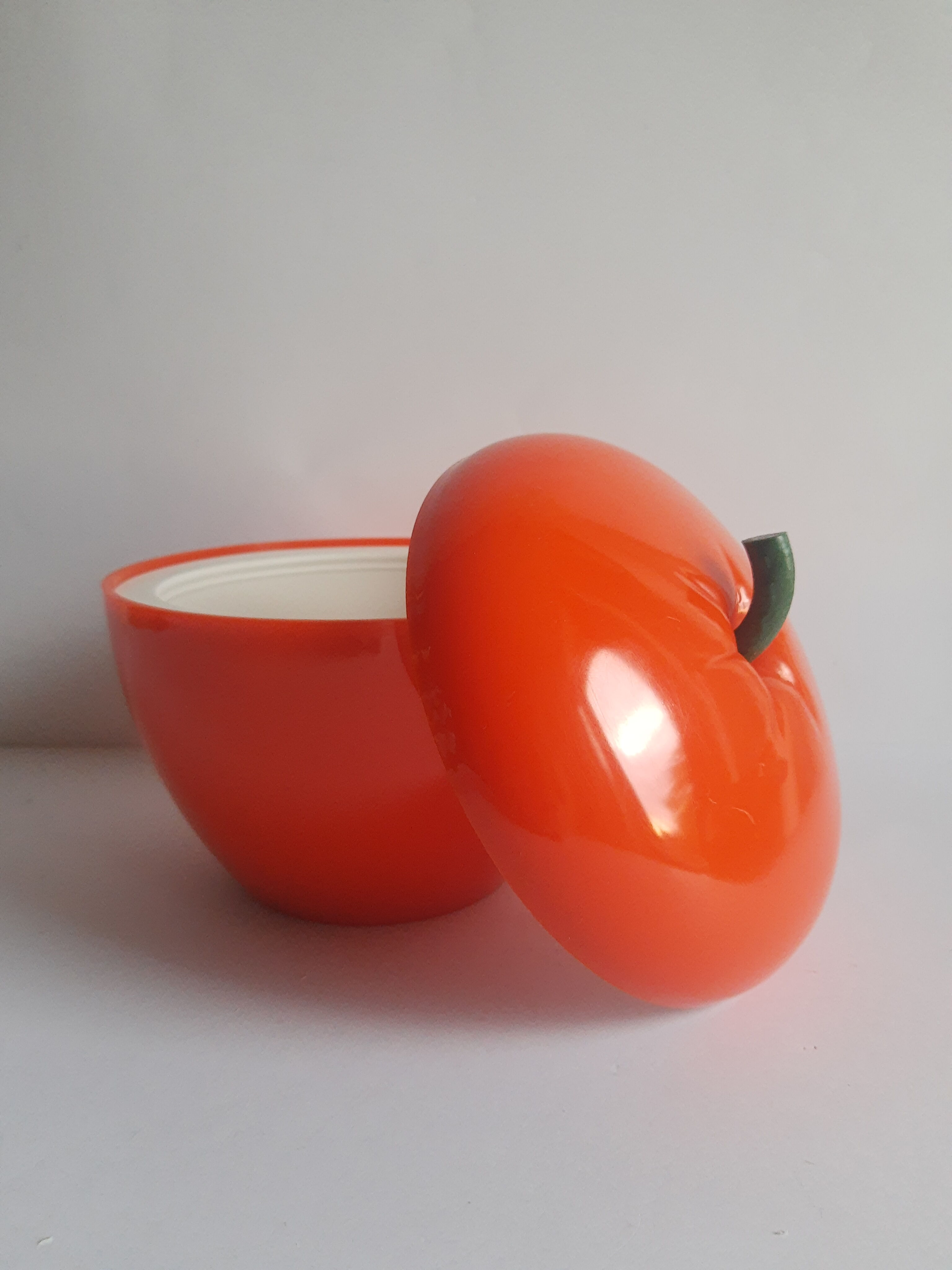 Vintage seventies orange ice bucket