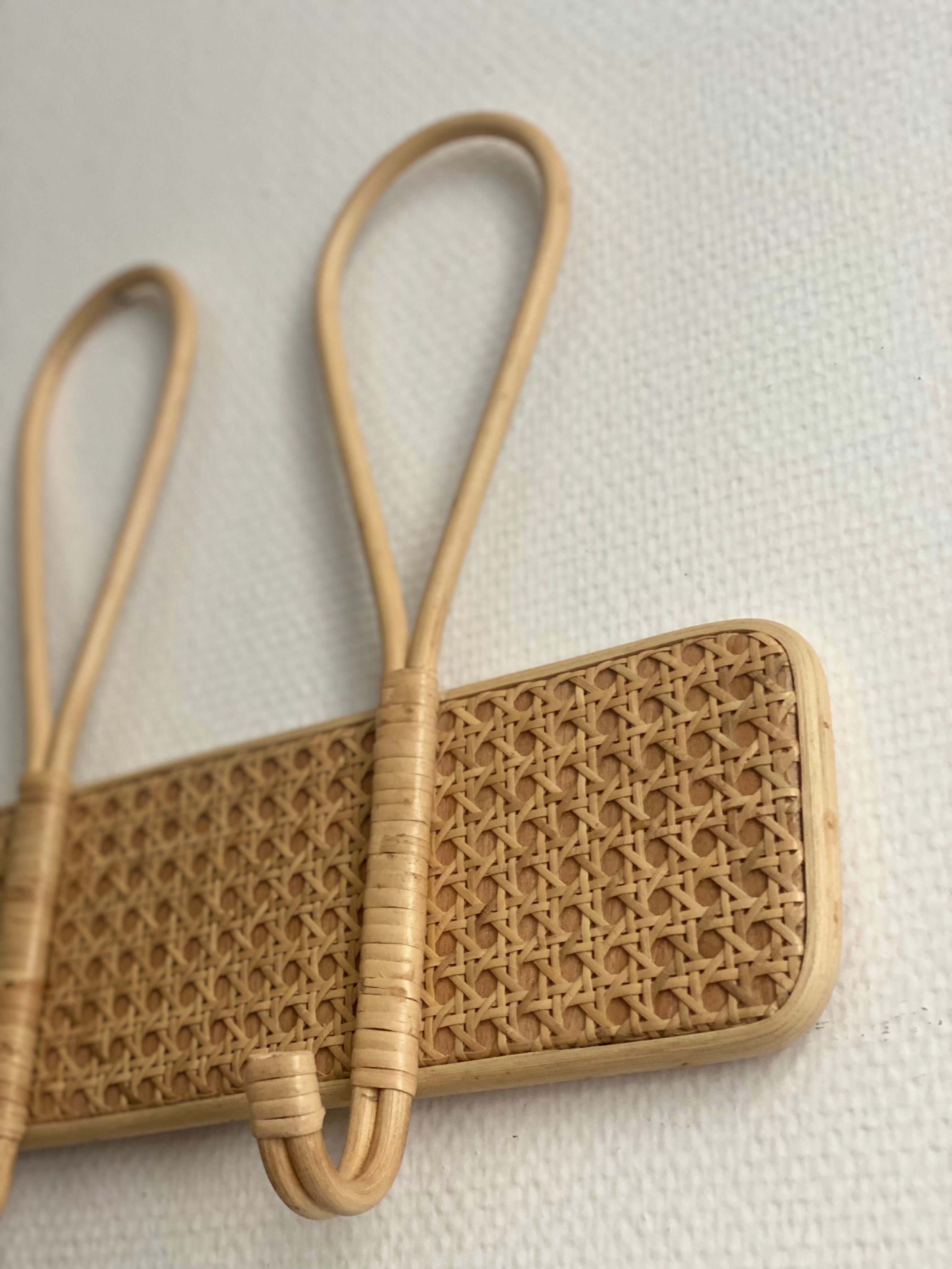 Vintage canning rattan coat rack