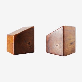 Vintage solid wood bookends