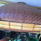 Valise en osier demi lune