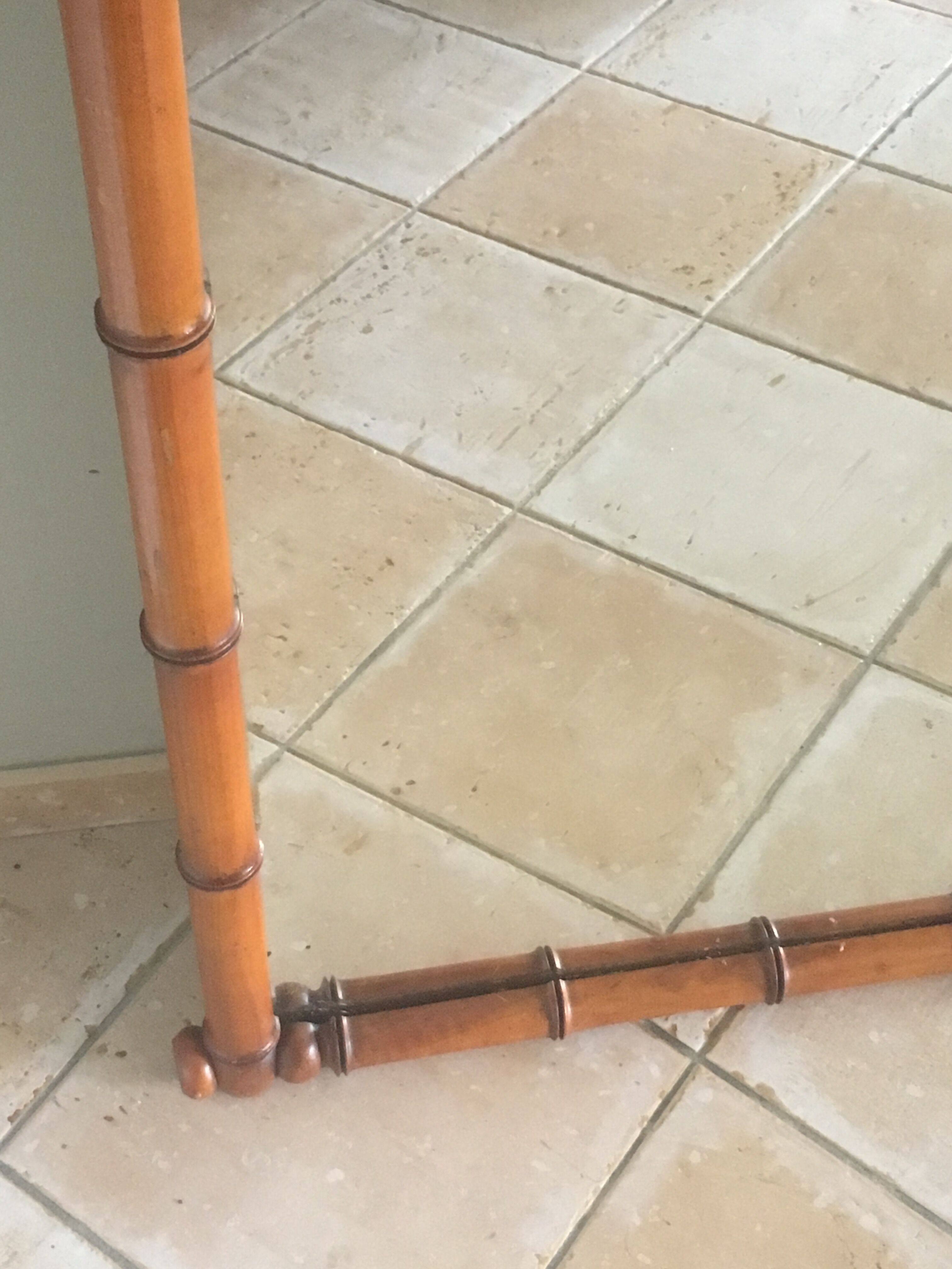 Ancient bamboo-style wood mirror