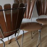 Lot of 4 chairs vintage petals 1970s