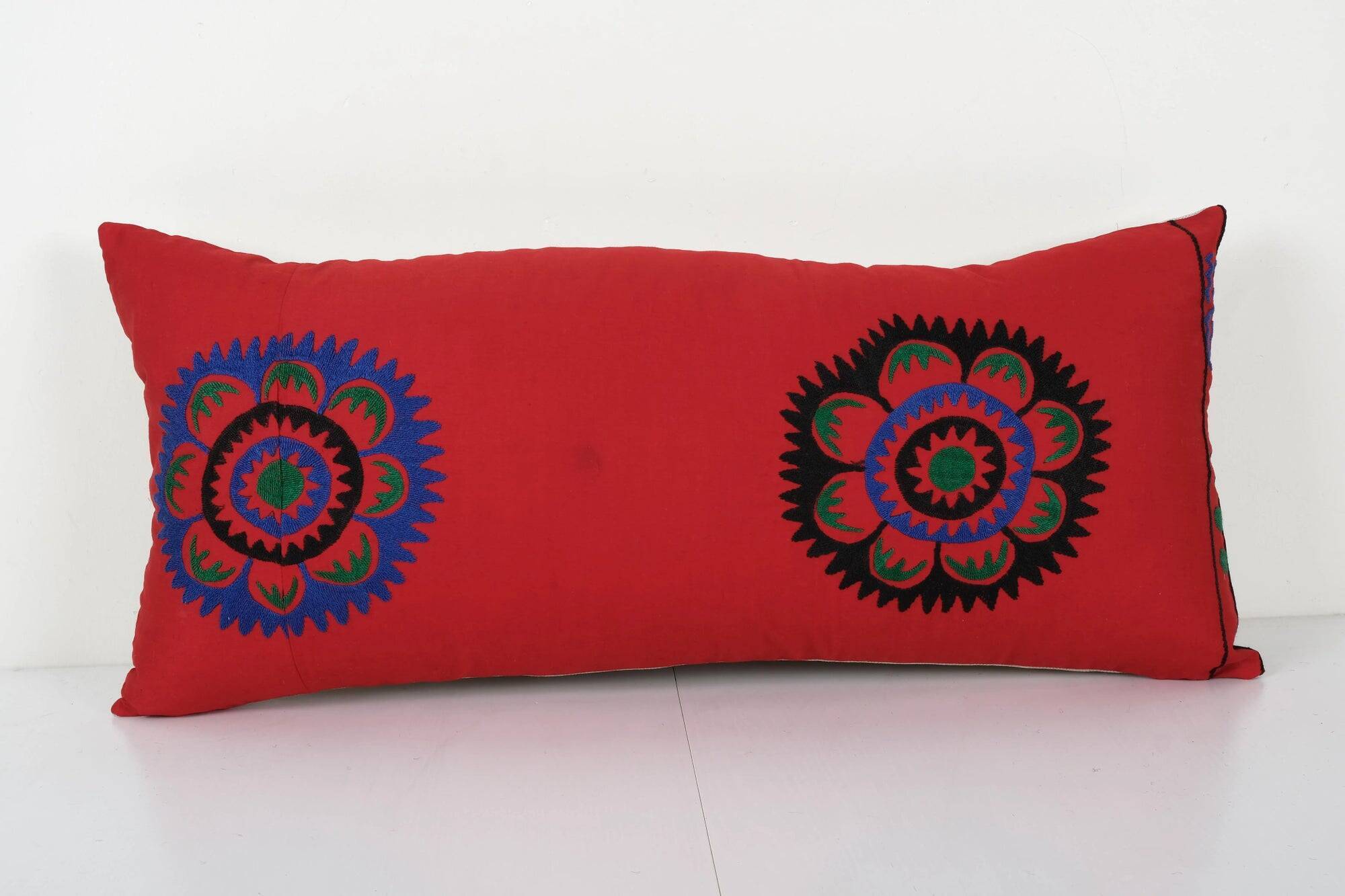 Vintage embroidered cushion cover 36x76 cm