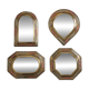 Set of 4 wall mirrors in brass and copper, Moroccan craftsmanship, 15 cm