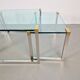 T53 Coffee and Side Tables in Brass and Glass by Peter Ghyczy, 1970s, Set of 3