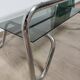 Coffee table in chrome metal and smoked glass design from the 70s