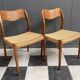 Niels Otto Moller teak and paper cord chairs, model 71