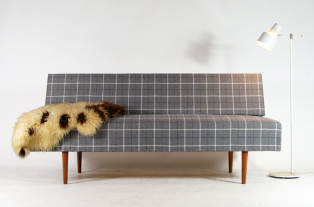 Sofa bed in vintage teak retro Danish design seat bench mid 60s/70s