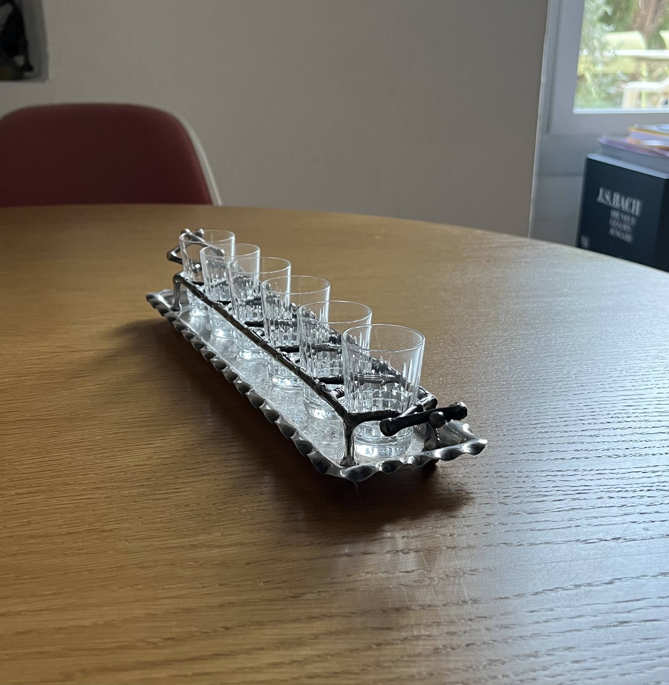 Baccarat liqueur set, glasses, and stand. Rare item.