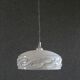 Antique pendant light in translucent grey clichy glass, molded - supplied with chrome socket