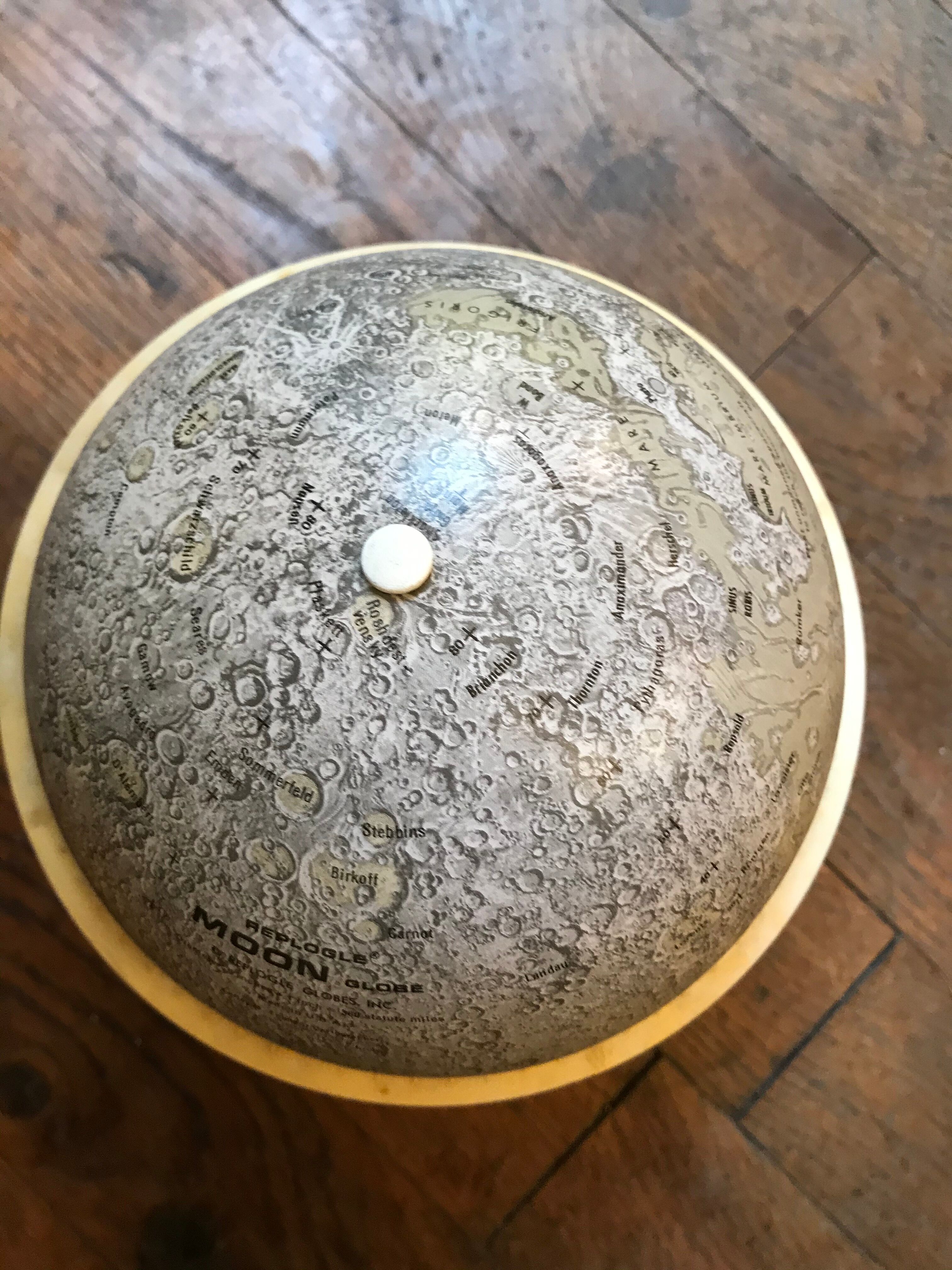 Globe terrestrial moon metal replogle world map 1969