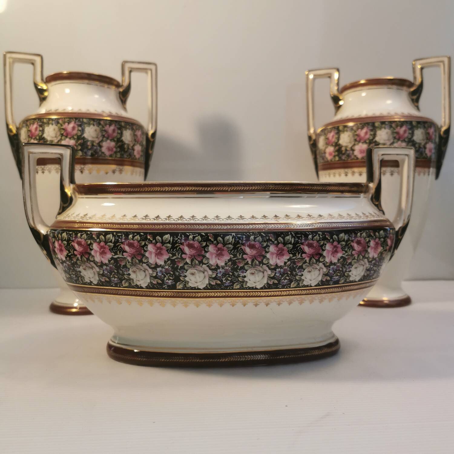 Belgian earthenware fireplace insert Boch la Louviere 1930s, 1940s