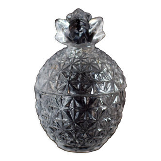 Boîte, bonbonnière en verre taillé ananas