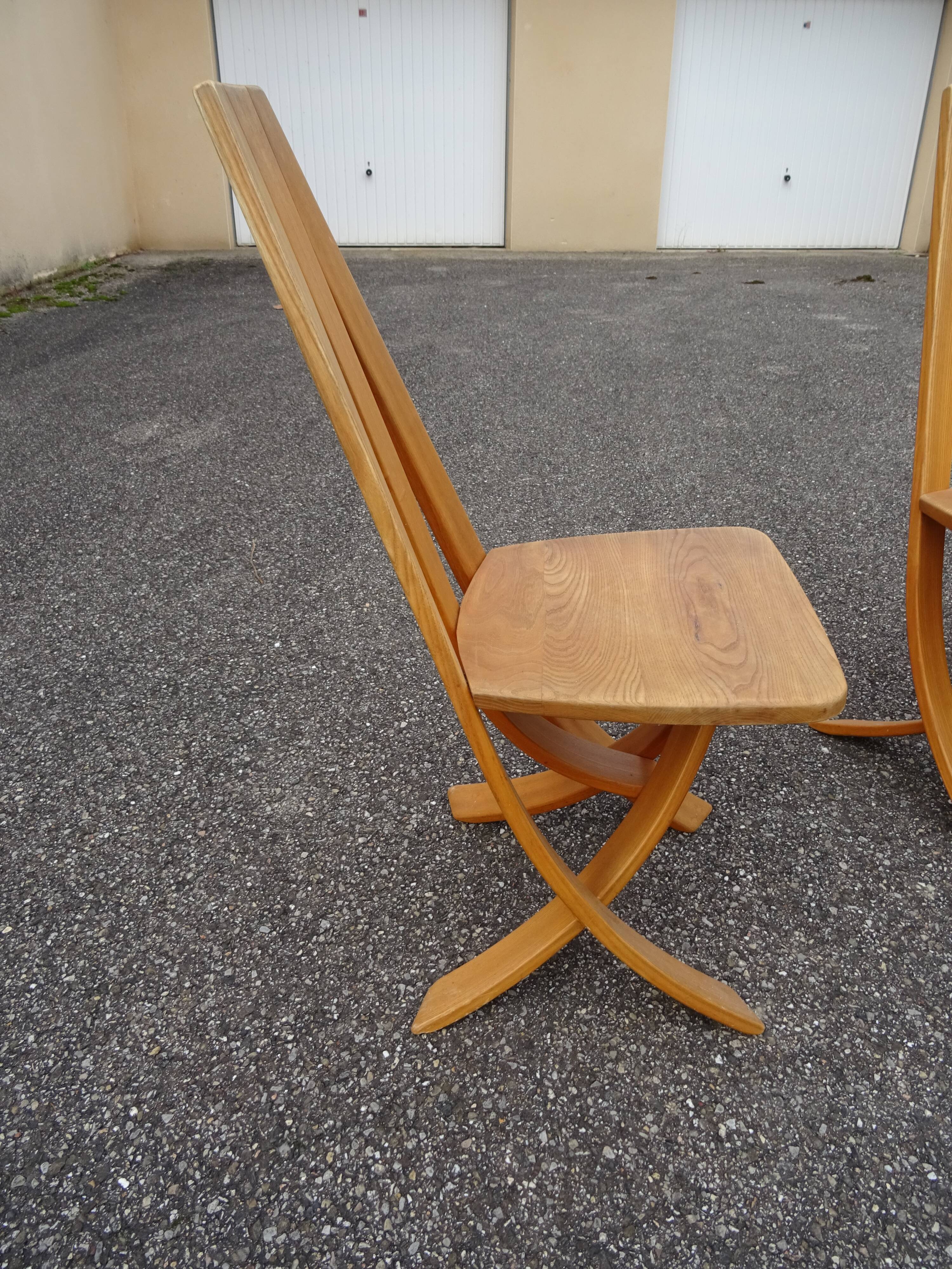Set of 5 Epona chairs designed by Francis Taglian, France, 1980s.