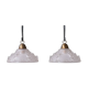 Pair of Mid-Century 'Ice' Glass Pendant Lights