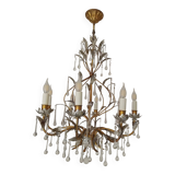 Holywood Regency 70's 8-light chandelier