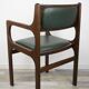 Dark green wooden and faux leather armchair, 1960s