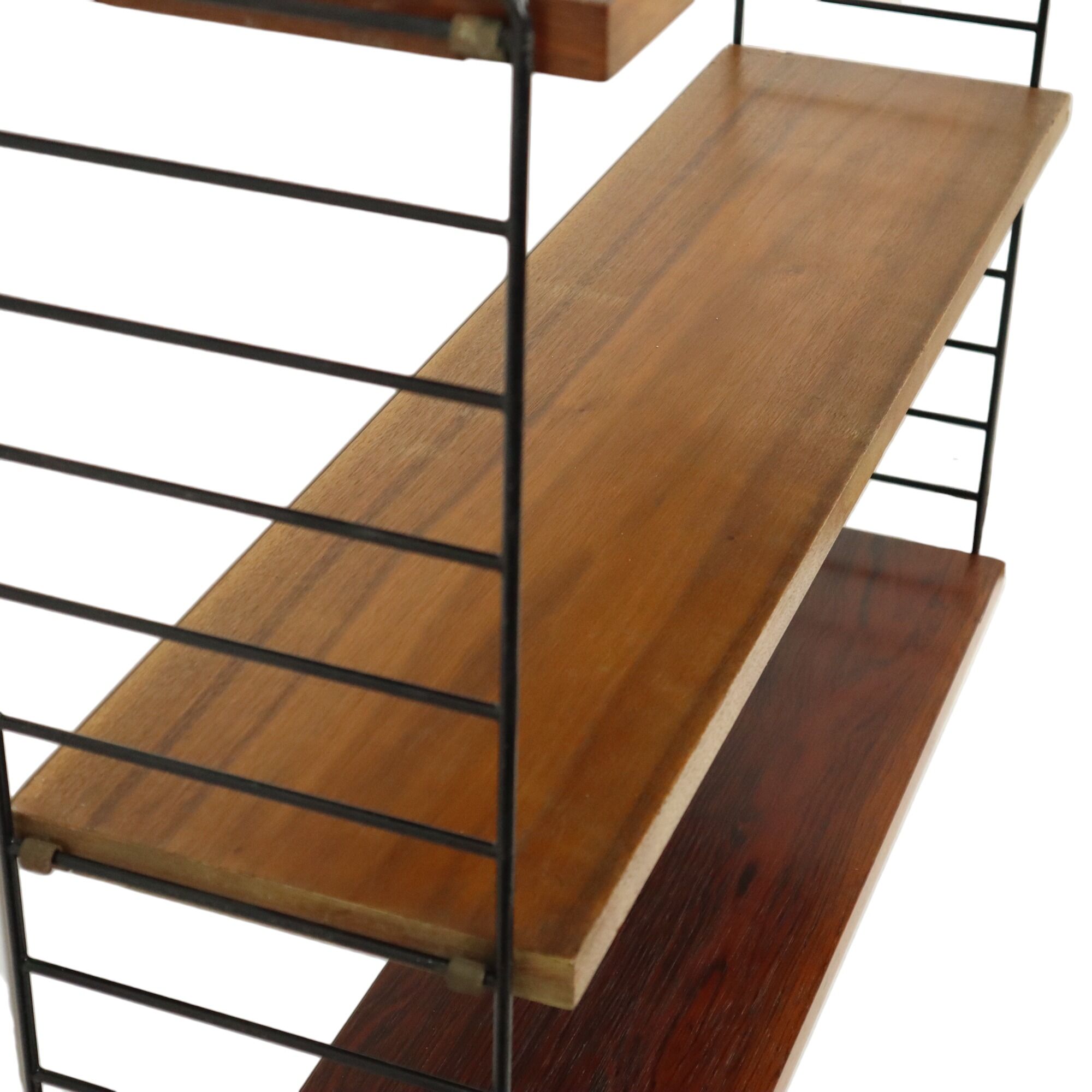 Vintage String Wall Unit Walnut Teak Scandinavian Bookshelf Nisse Strinning