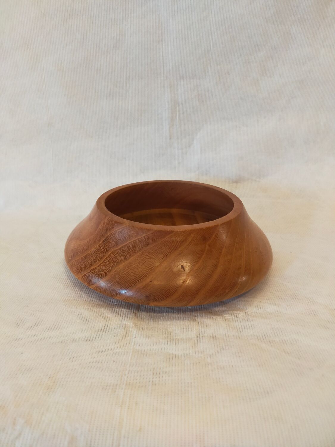 Empty turned wooden pocket