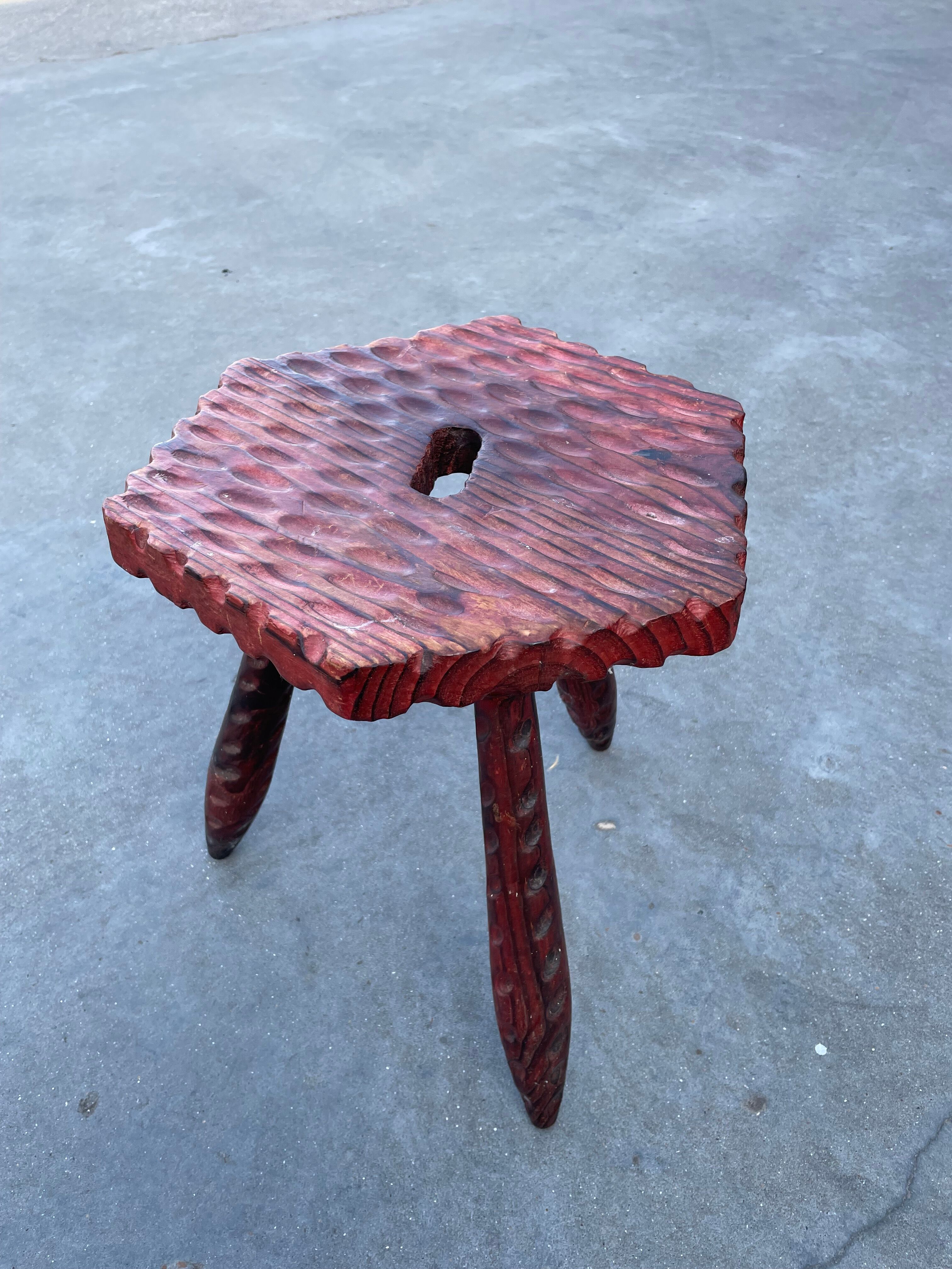 Vintage brutalist stool side table minimalistic