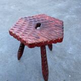 Vintage brutalist stool side table minimalistic