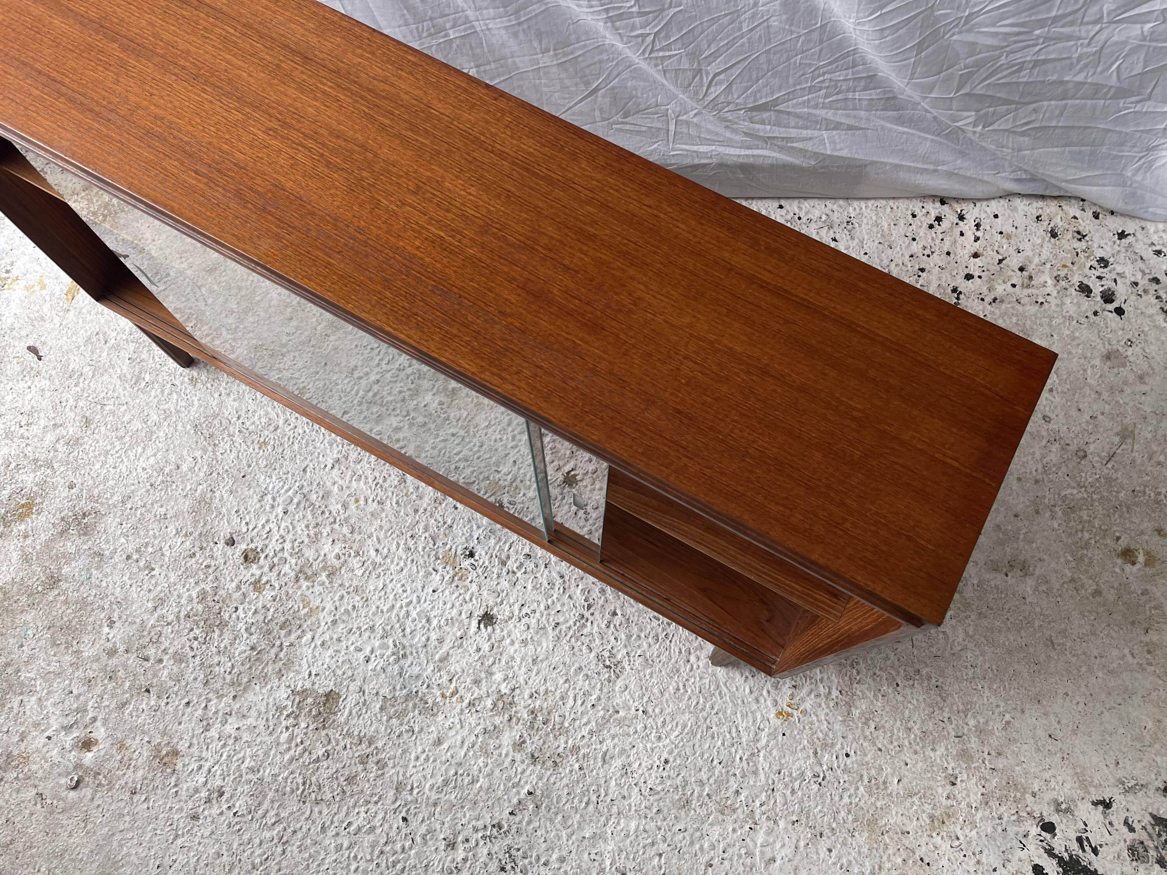 Mid Century Teak Cabinet with Glass Doors