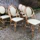 Ensemble de 6 chaises de terrasse " bistrot" en rotin naturel.