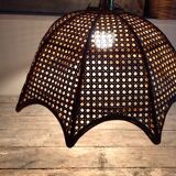 Rattan and caning hanging lamp