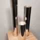 Wilkens modernist silver metal candle holders