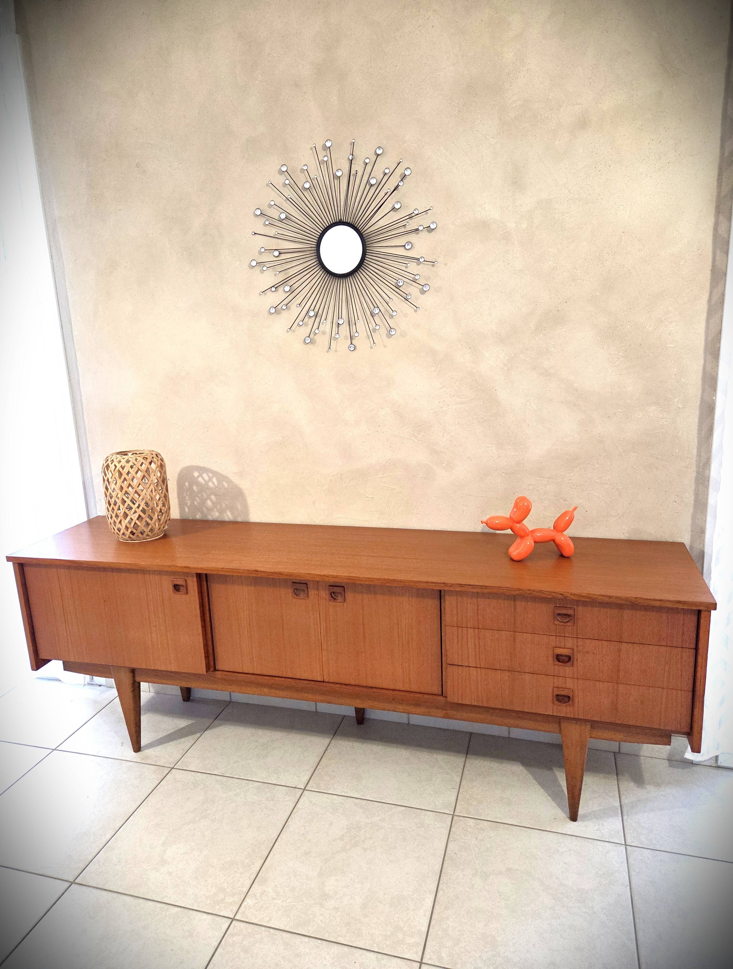 Scandinavian enfilade design in vintage teak