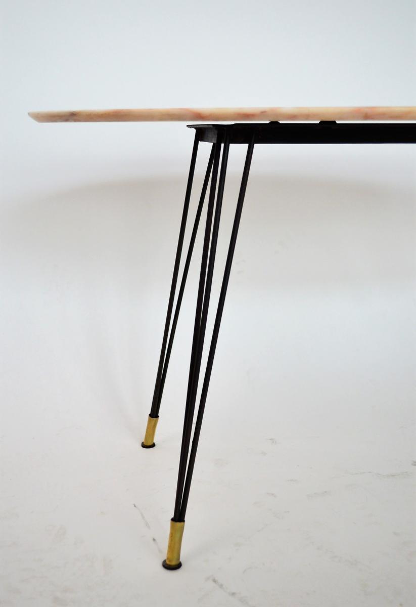 Italy 1950 s oval marble coffee table