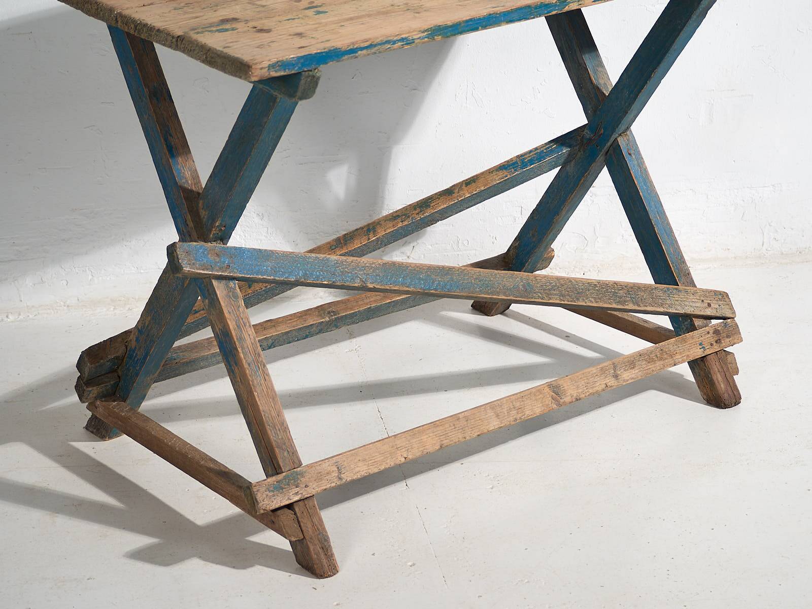 Antique French Provençal style blue table (c.1920) #54