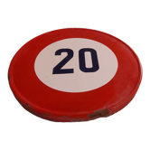 Enamelled plate, speed limit sign 20 km